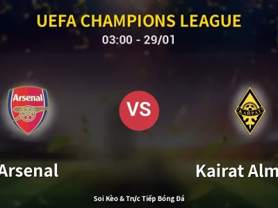 Kết Quả: Arsenal 3-2 Kairat Almaty – Highlight & Bàn Thắng | UEFA Champions League