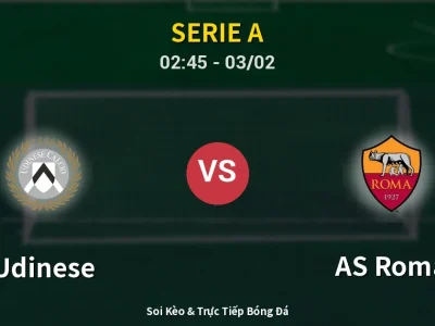 Kết Quả: Udinese 1-0 AS Roma – Highlight & Bàn Thắng | Serie A