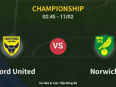 Kết Quả: Oxford United 0-3 Norwich – Highlight & Bàn Thắng | Championship