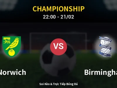 🔴 Trực Tiếp: Norwich 0-2 Birmingham – Link Xem Championship (Full HD)