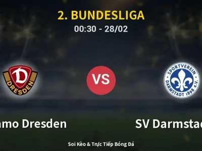 Kết Quả: Dynamo Dresden 3-1 SV Darmstadt 98 – Highlight & Bàn Thắng | 2. Bundesliga