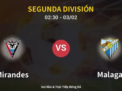 Kết Quả: Mirandes 2-1 Malaga – Highlight & Bàn Thắng | Segunda División