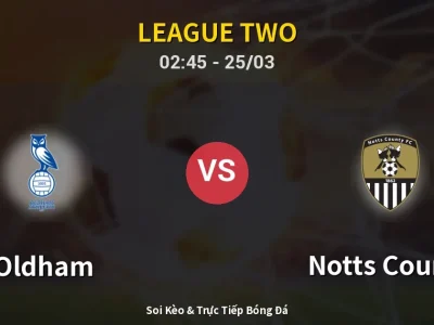 Kết Quả: Oldham 3-0 Notts County – Highlight & Bàn Thắng | League Two