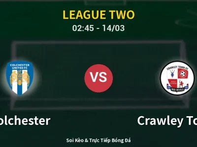 Kết Quả: Colchester 0-0 Crawley Town – Highlight & Bàn Thắng | League Two