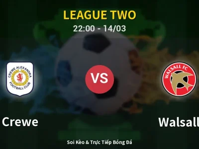 🔴 Trực Tiếp: Crewe 0-1 Walsall – Link Xem League Two (Full HD)