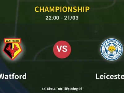 Soi Kèo Watford vs Leicester – 22:00 21/03 | Nhận Định, Dự Đoán Tỷ Số