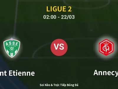 Kết Quả: Saint Etienne 4-0 Annecy – Highlight & Bàn Thắng | Ligue 2