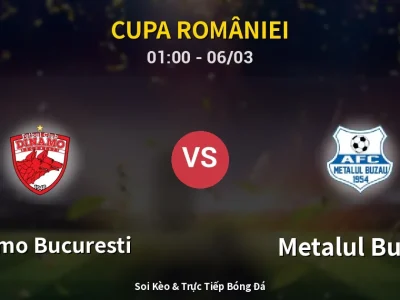 Kết Quả: Dinamo Bucuresti 1-0 Metalul Buzău – Highlight & Bàn Thắng | Cupa României