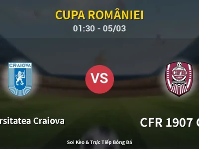 Kết Quả: Universitatea Craiova 3-1 CFR 1907 Cluj – Highlight & Bàn Thắng | Cupa României