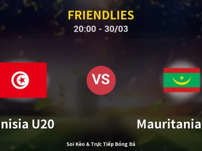 🔴 Trực Tiếp: Tunisia U20 2-0 Mauritania U20 – Link Xem Friendlies (Full HD)