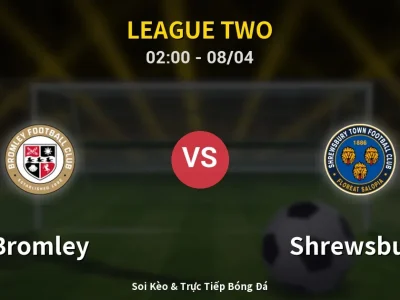 Kết Quả: Bromley 2-1 Shrewsbury – Highlight & Bàn Thắng | League Two