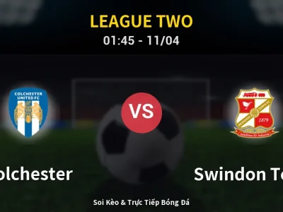 Soi Kèo Colchester vs Swindon Town – 01:45 11/04 | Nhận Định, Dự Đoán Tỷ Số
