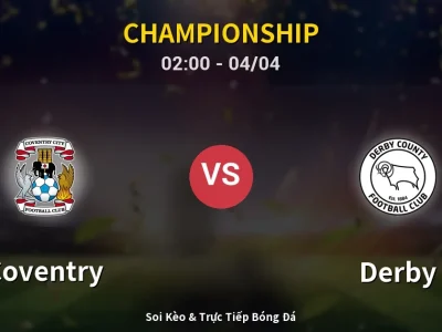 Kết Quả: Coventry 3-2 Derby – Highlight & Bàn Thắng | Championship