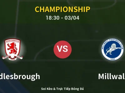 Kết Quả: Middlesbrough 1-2 Millwall – Highlight & Bàn Thắng | Championship